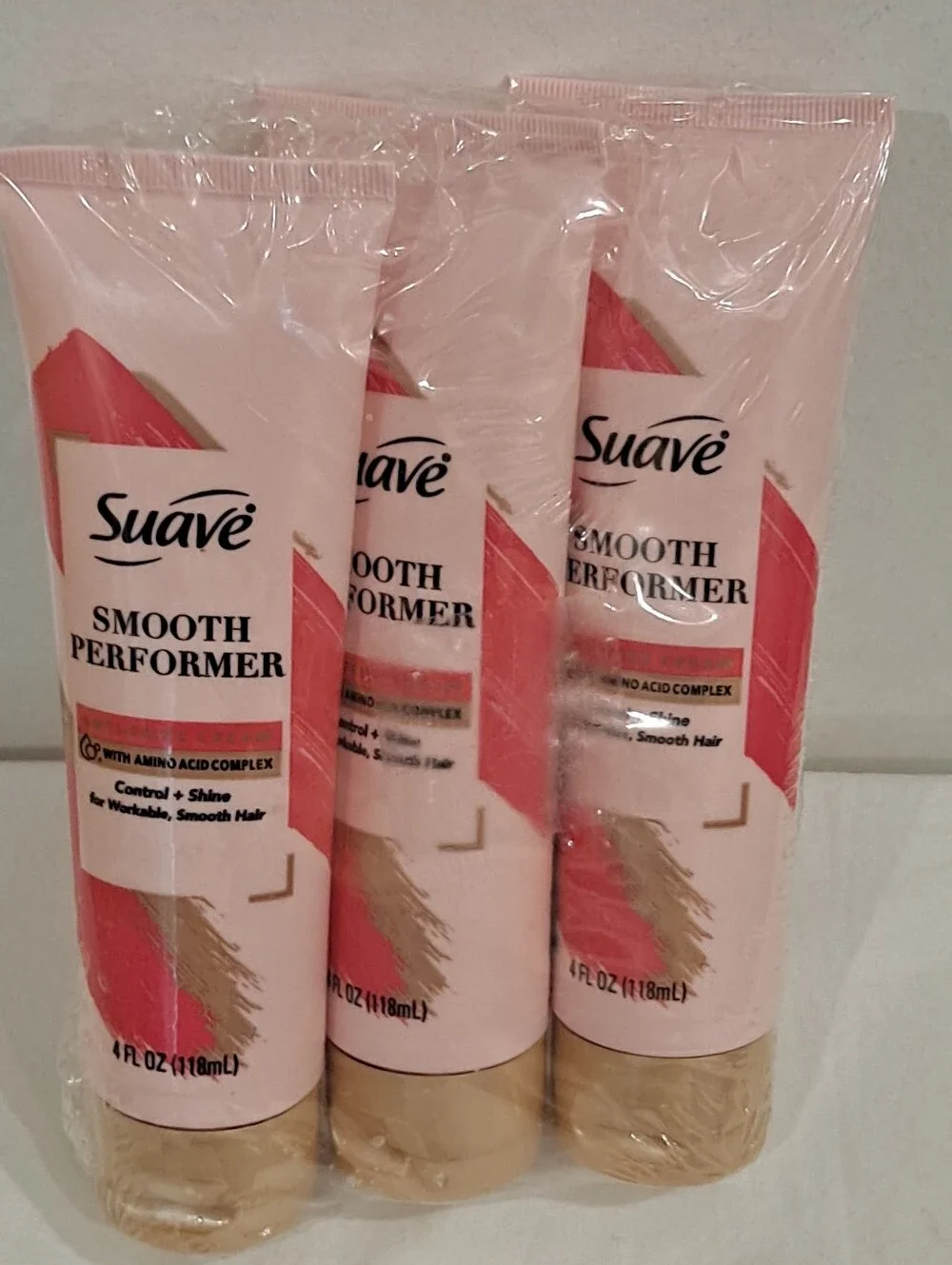 (3) Suave Smooth Performer Anti-Frizz Styling Smoothig Cream Control Shine